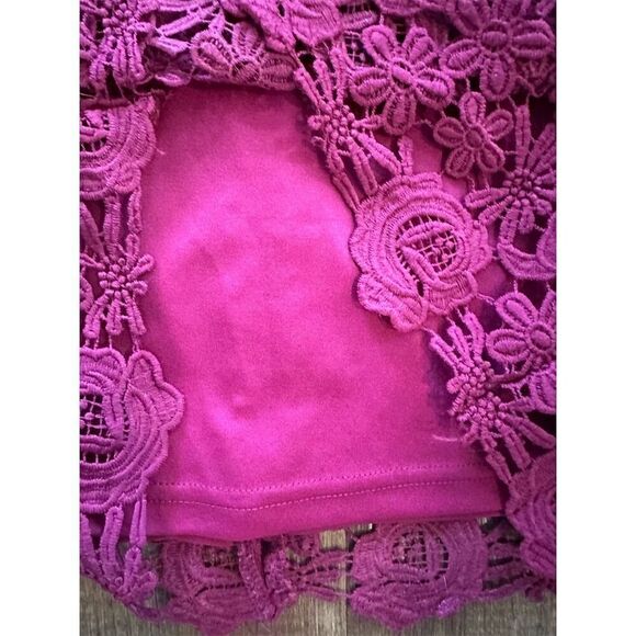 Lulus Love Poem Lace Mini Dress Magenta Pink Size S Party Cocktail - Picture 8 of 15